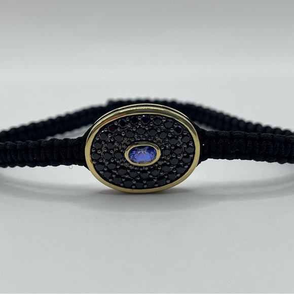 Genuine Tanzanite & Black Spinel Adjustable Bracelet - Picture 3 of 4